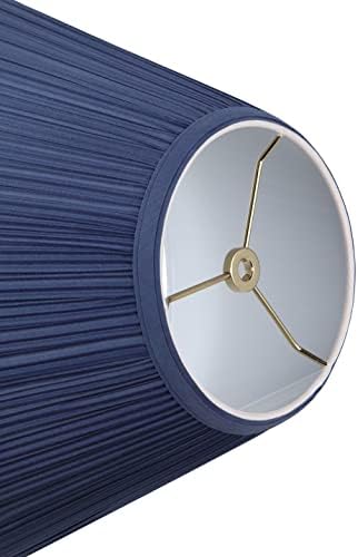 Aspen Creative 33170, Mushroom Pleated Traditional Dark Blue Spider Lamp Shad...
