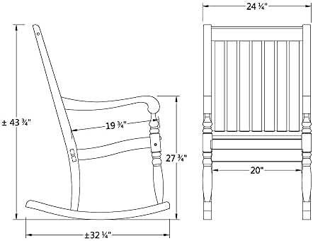 Cambridge Casual Thames Oversized Rocking Chair, White
