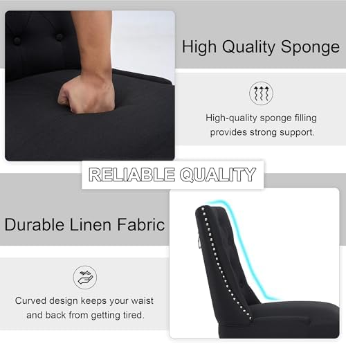 Dining Chairs Set of 4, Modern Kitchen Chairs with Back, Black