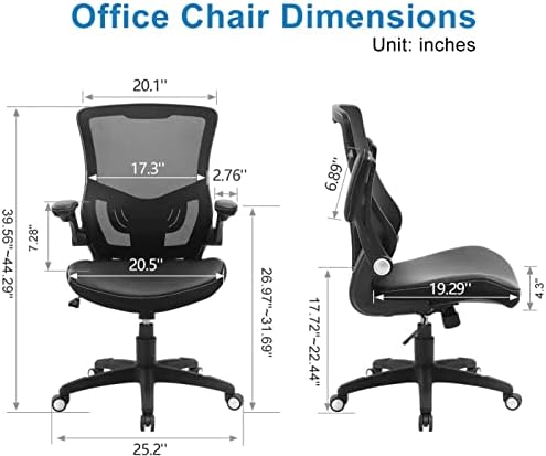 Office Chair Ergonomic Desk Chair, Computer PU Leather Home Office Chair, Swi...