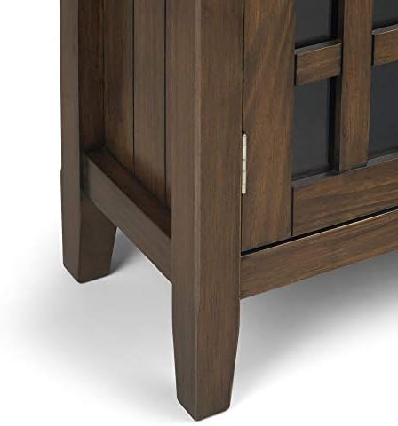 SIMPLIHOME Bedford 32" Solid Wood Cabinet in Rustic Natural Aged Brown