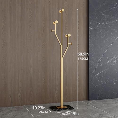 Gold Coat rack,Sturdy coat tree freestanding heavy duty with Marble Base,Meta...
