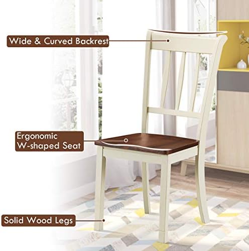GIANTEX Wood Dining Chairs Set of 4, Armless Kitchen Chairs