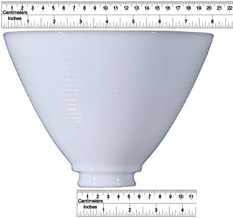 B&P Lamp 8 Inch Diameter I.E.S Style White Opal Glass Reflector Shade wit...