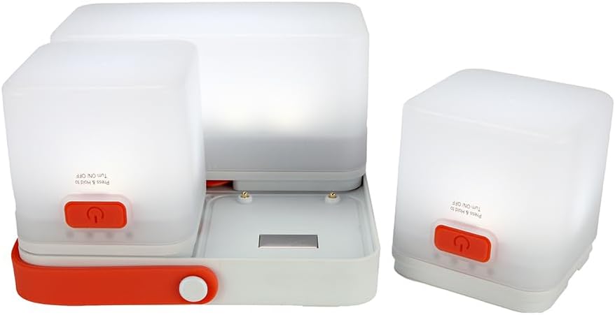 LuminAID Trio Solar Cube LED Lanterns with Phone Charger, Water Resistant