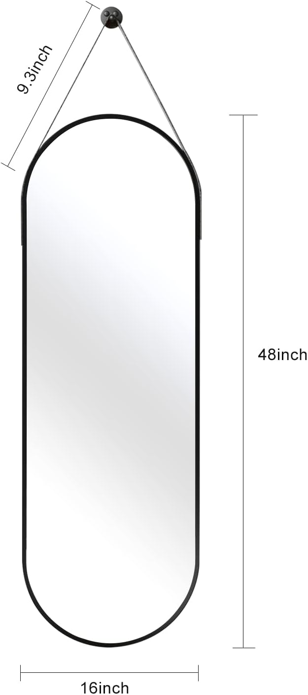OGCAU 48" x 16" Full Length Mirror Wall Mounted Hanging Mirror, Ova...