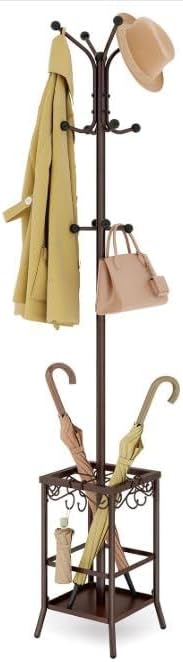 Hoctieon Coat Rack Freestanding, Coat Tree with Umbrella Holder
