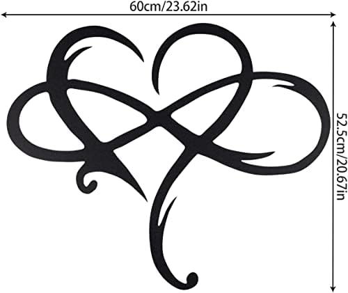 AOOLVY Infinity Heart Wall Decor, Unique Infinity Heart Metal Art Wall Decor ...