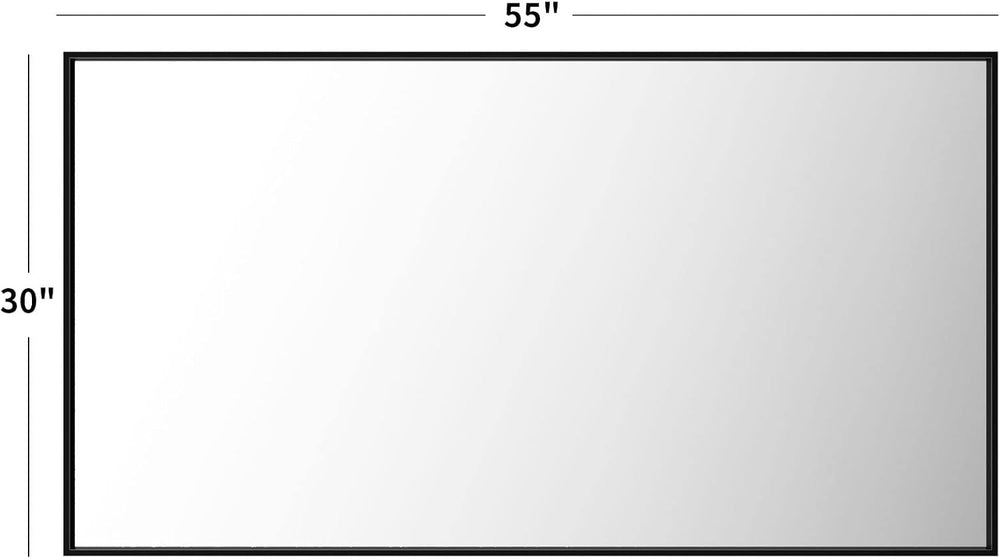 LOAAO 55"X30" Black Rectangle Bathroom Mirror