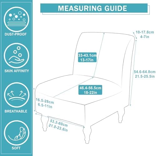 Iauddy Armless Accent Slipper Chair Cover Slipcover,Stretch Spandex Removable...