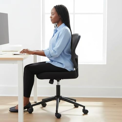 Armless Office Desk Chair Height Adjustable, Ergonomic High Back Mesh Task Ch...