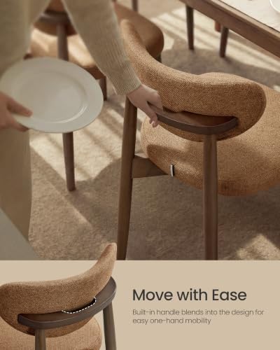 VASAGLE Wooden Dining Chairs Set of 6, Upholstered Kitchen Chairs