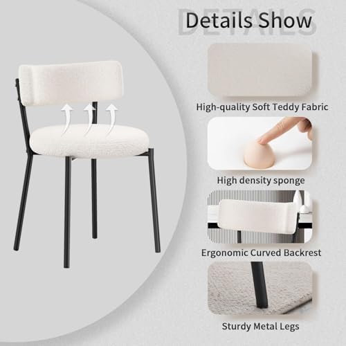 Black Round Glass Dining Table Set for 4, 36'' Small Modern Kitchen Table Set with 4 White Boucle Upholstered Dining Chairs, 5 Piece Minimalism Dining Room Set, Easy Assemble
