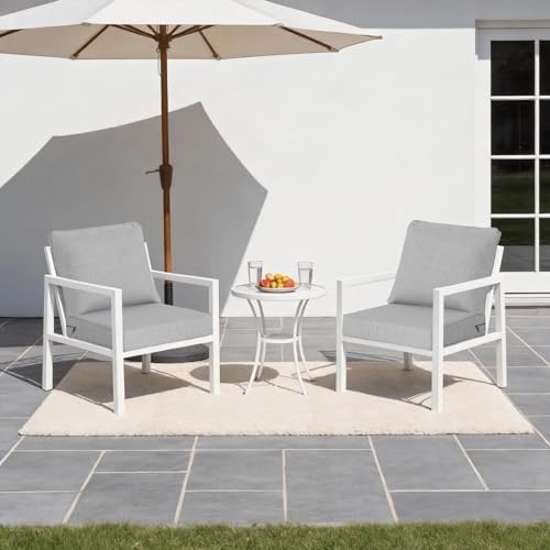 24x24 Inch Outdoor Deep Seat Cushions Set of 2, Curved Cushion Cover, Flat Th...