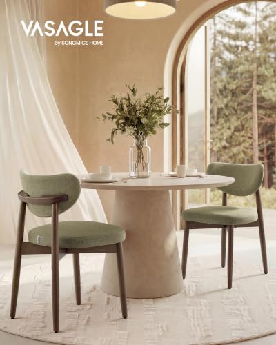 VASAGLE Wooden Dining Chairs Set of 4, Upholstered Kitchen Chairs