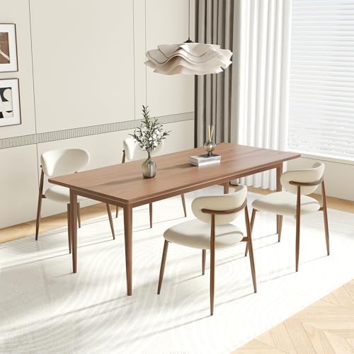 MALOL Upholstered Curved Back Dining Chairs Set of 4, Beige