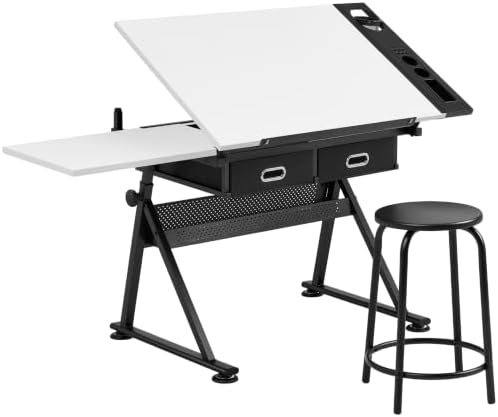 Topeakmart Drafting Table for Artists, Height Adjustable Drawing Draft Desk