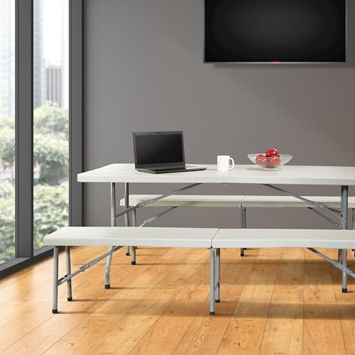 Office Star Resin Furniture for Indoor or Outdoor Use, 3-Piece Set, 2 Folding...
