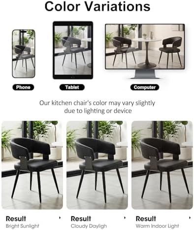 Dining Chairs Set of 2, Modern Faux Leather Kitchen Chairs