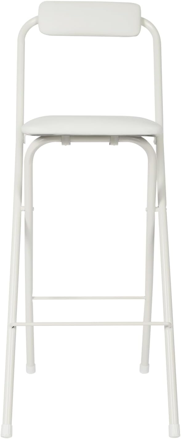1Pcs Folding Counter Height Bar Stool w/Back,27.5" Cushioned Portable Stool