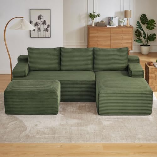 96IN U Shaped Boneless Sectional Compressed Cloud Couches