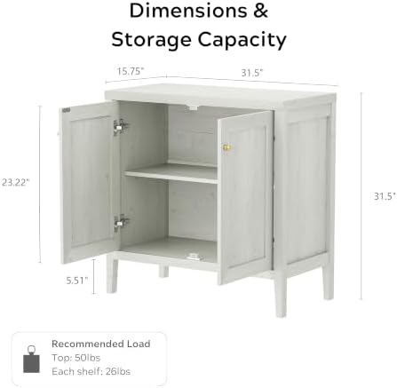 EYYTHUNG Sideboard Buffet Cabinets with Adjusable Shelves, Farmhouse Storage Cabinet, Credenza, Accent Cabinet, Kitchen Coffee Bar Console Table for Living Dining Room, Antique White