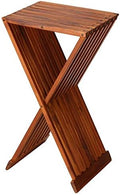 Bare Decor Taj Folding Plantstand End Table in Solid Teak Wood, 28" High