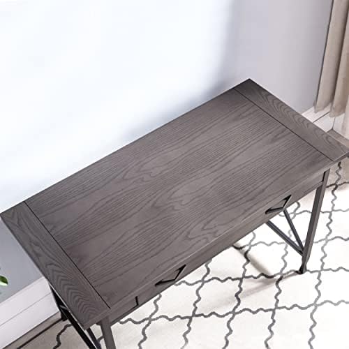 Leick Home Chisel & Forge Desk, 46", Smoke Gray, Matte Black