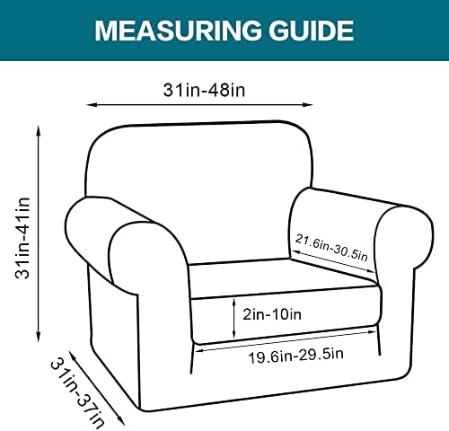 Turquoize 2 Piece Chair Covers for Living Room Armchair Couch Cover with Indi...