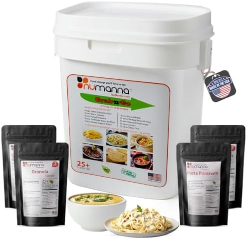 Numanna Grab-n-Go Bucket – 80 Servings, 12 lbs | Freeze-Dried Premade Meals |...