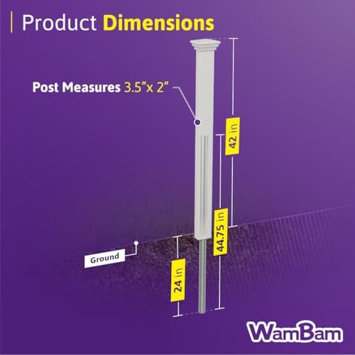 WamBam All American 3.5ft White Vinyl Finishing Post