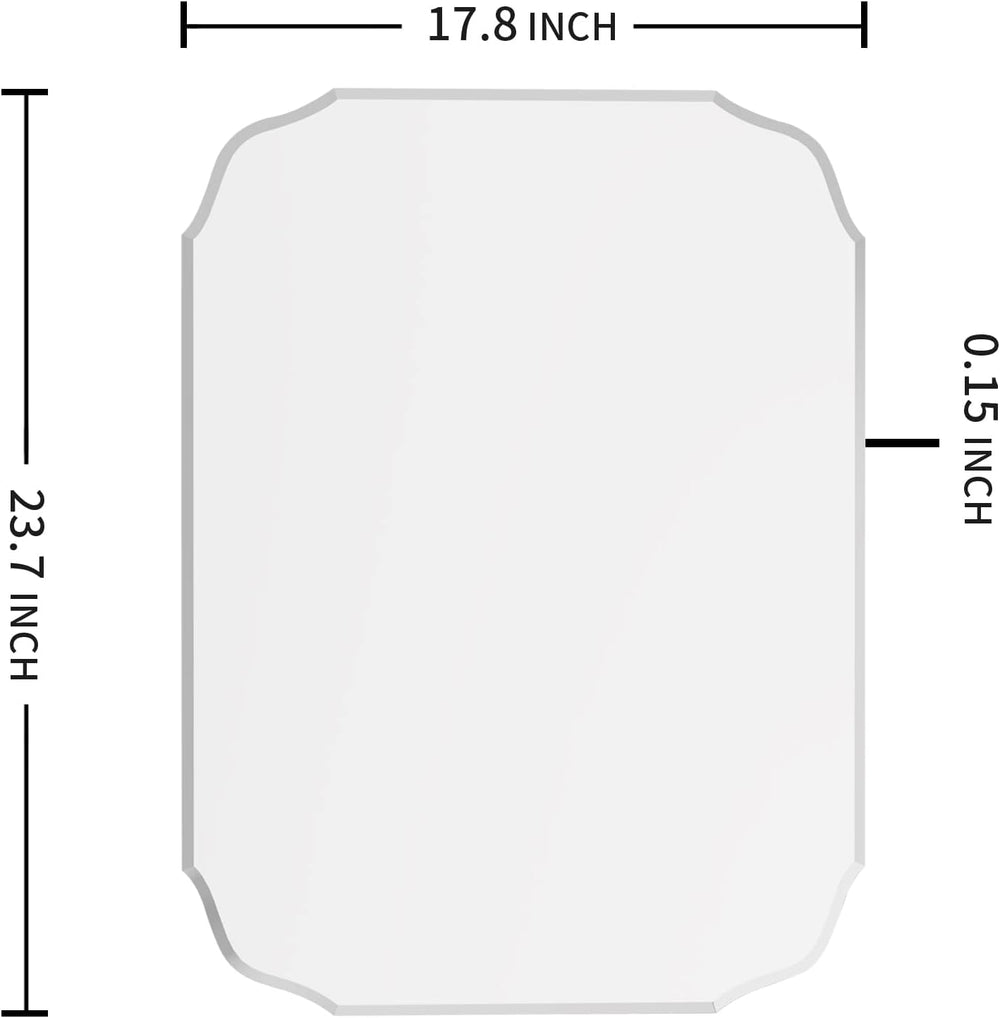 18" x 24" Silver Wall Mirror Beveled Edge Frameless Mirrors for Bat...