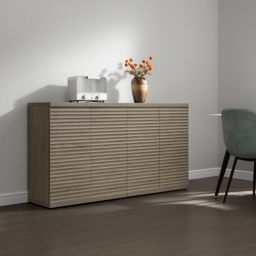 SICOTAS Buffet Cabinet with Storage Sideboard Cabinet with Doors & Shelves