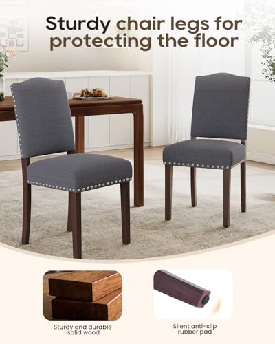 Upholstered Dining Chairs Set of 6 with Thickened Seat Cushion