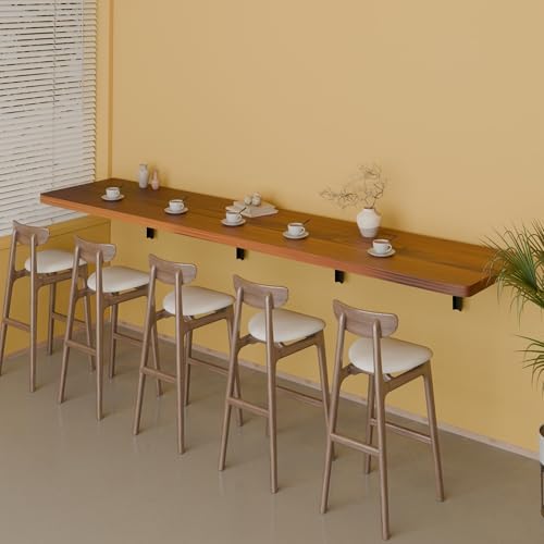 IAE Wall Mounted Folding Table with Pine Wood,72" x 16"Floating Wall Desk