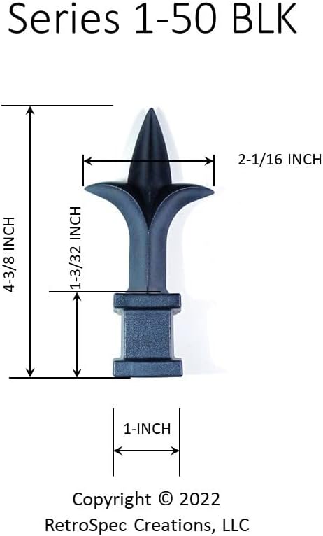 1/2" Triad Spear Fence Finials, 50 Pack - #1-50