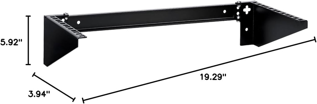 RackPath 4U Vertical Wall Mount Rack - Heavy Duty 125lbs Capacity Vertical Mounting Bracket (4U)