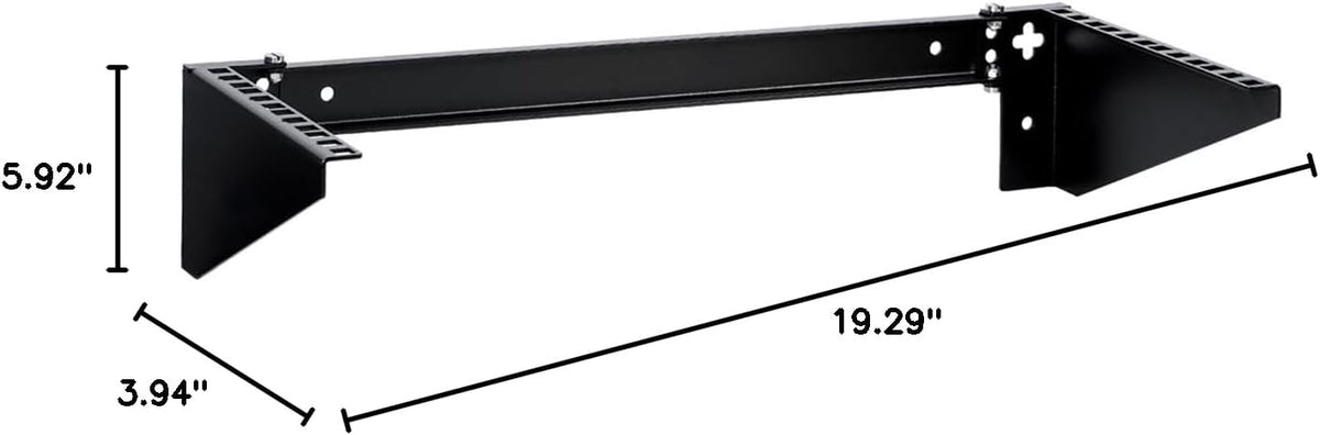RackPath 4U Vertical Wall Mount Rack - Heavy Duty 125lbs Capacity Vertical Mounting Bracket (4U)