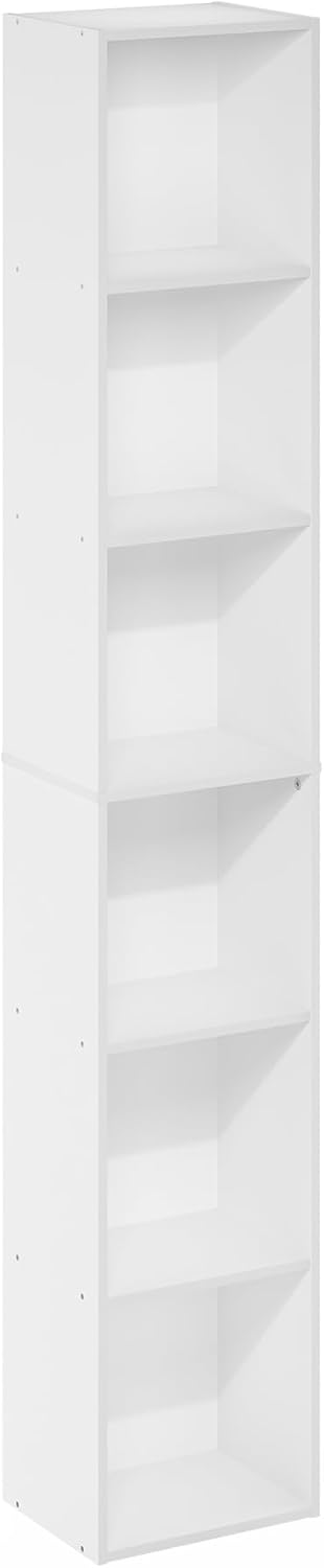 Furinno LUDER Book Shelf, 6-Tier Tall Modern Bookshelf, Bookcase with Open Sh...