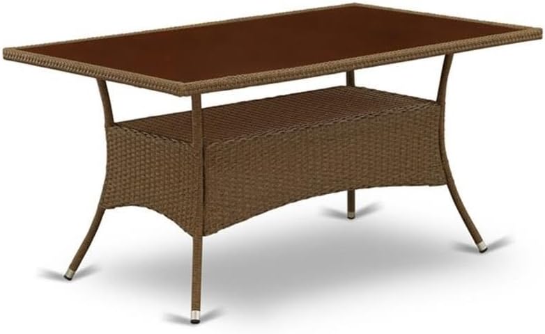 East West Furniture OSBK7-02A 7 Piece Outdoor Wicker Patio Furniture Sets Con...