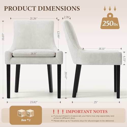 MALOL Dining Chairs Set of 4, Beige