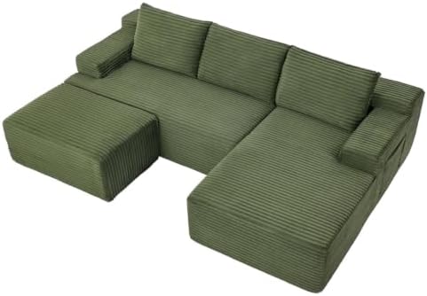 96IN U Shaped Boneless Sectional Compressed Cloud Couches