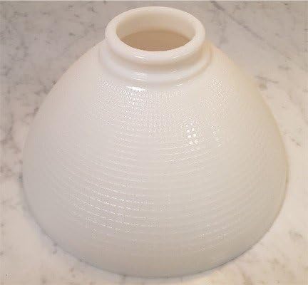 B&P Lamp 8 Inch Diameter I.E.S Style White Opal Glass Reflector Shade wit...