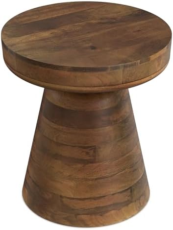 SIMPLIHOME Robbie 16" Wide Solid Wood Rectangular End Table in Walnut Brown