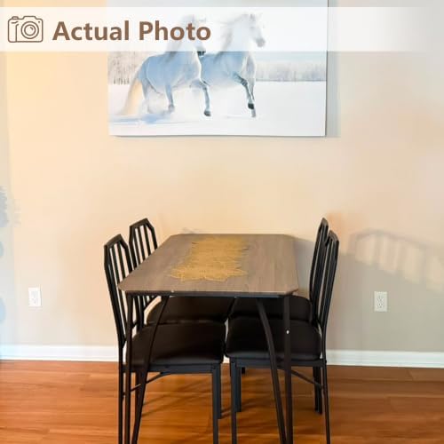 GAOMON 3-Piece Dining Table Set for 2, Modern Kitchen Table with Chamfered Design and Upholstered Chairs, Leather-Cushioned Seats for Small Spaces and Apartments, Space-Saving (Gray/Black,3 Pack)
