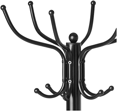 Tangkula 75 Inch Freestanding Metal Coat Rack, Black