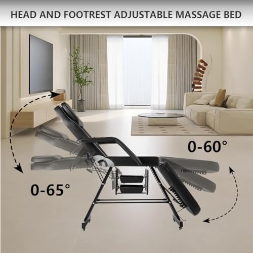 Facial Chair with Wheels and 10X Magnifying Floor Lamp Esthetician Light 73in...