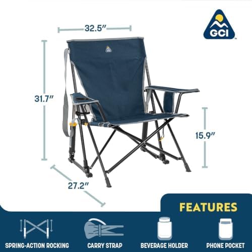 GCI Outdoor Kickback Rocker Camping Chair - Indigo Blue