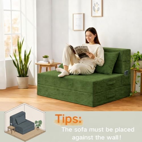 Folding Sofa Bed, Convertible Sleeper Chair Bed, Floor Sofa with Bag