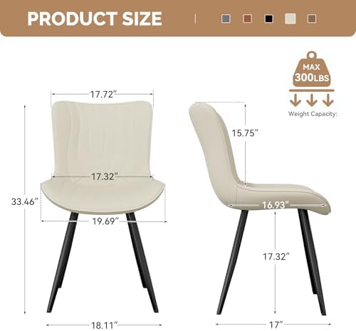 Modern Dining Chair, PU Leather Dining Room Chairs Set of 6